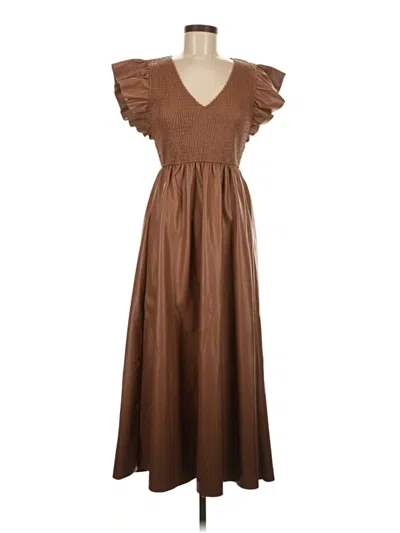 Pre-owned En Saison Casual Dress In Brown