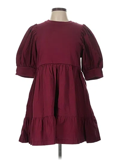 Pre-owned En Saison Casual Dress In Burgundy