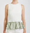 En Saison Cece Mixed Media Top In Multi