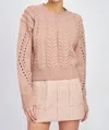 En Saison Gemma Cable Knit Sweater In Multi