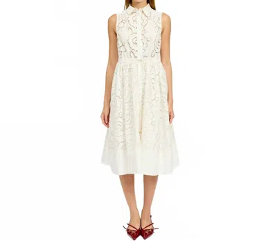 En Saison Chloe Belted Midi Dress In White