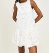 En Saison Chloe Sleeveless Bubble Hem Minidress In White