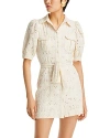 En Saison Cordelia Cotton Eyelet Short Sleeve Mini Shirtdress In Natural
