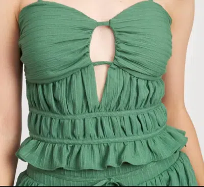 En Saison Cut Out Bustier Top In Green