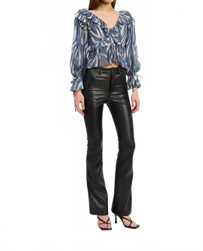 En Saison Cypress Peplum Top In Slate Ivory In Multi