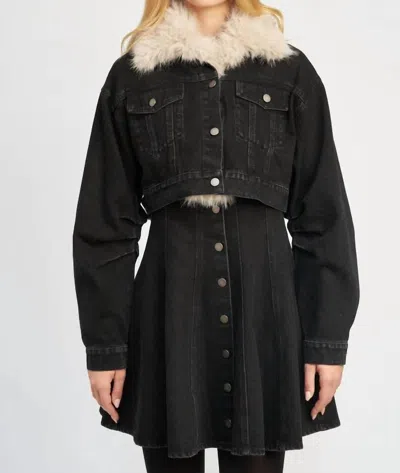 En Saison Cyprus Jacket In Washed Black