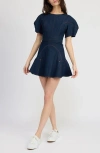 En Saison Dakota Denim Minidress In Indigo