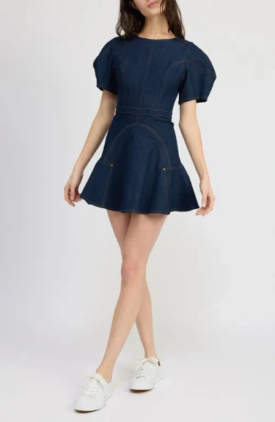 En Saison Dakota Denim Minidress In Indigo