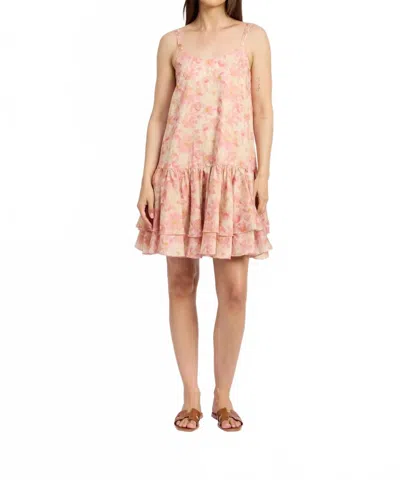 En Saison Daniella Swing Mini Dress In Pink & Yellow In Multi