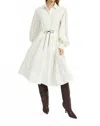 En Saison Darla Midi Shirt Dress In White Shimmer In White