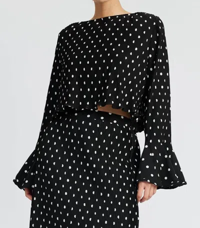 En Saison Darlene Polka Dot Top In Black/white In Black,white