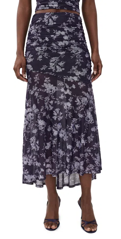 En Saison Debbie Maxi Skirt Navy White In Blue