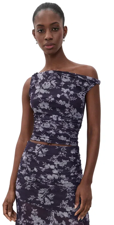 En Saison Debbie Top Navy White In Blue