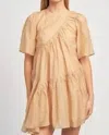 En Saison Dee Dee Stripe Baby Doll Dress In Brown In Brown