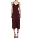 En Saison Delphine Midi Dress In Plum Brown In Multi