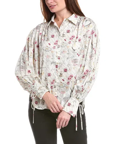 En Saison Dinner Party Button Up Shirt In White