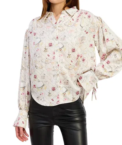 En Saison Dinner Party Button Up Top In White