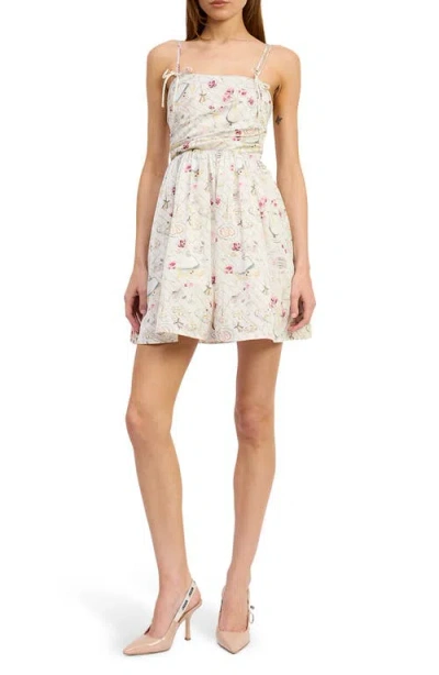 En Saison Dinner Party Floral Minidress In Animal Print