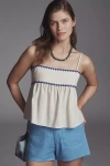 En Saison Donatella Cotton Linen Tank Top In Neutral