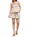 En Saison Donatella Shorts In Natural Cobalt In Neutral