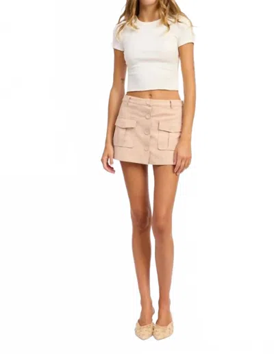 En Saison Donna Suede Mini Skirt In Pink