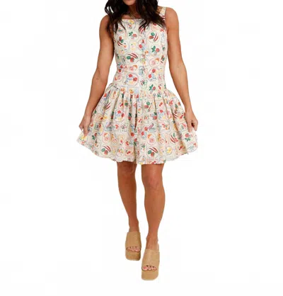 En Saison Drop-waist Mini Dress In Multi