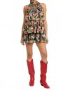 En Saison Eden Tiered Pleated Romper In Multicolor In Multi