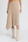 En Saison Women's Elaine Ribbed Asymmetric-hem Midi Skirt In Grey