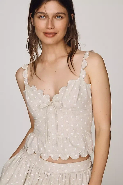 En Saison Elise Peplum Tank Top In Multi