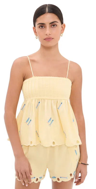 En Saison Ellie Top Yellow Blue Multi
