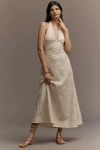 En Saison Ellis Cotton Linen Halter Dress In Neutral