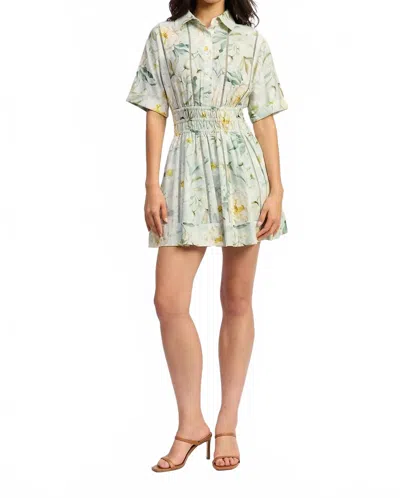 En Saison Elsie Mini Dress In Sage In White