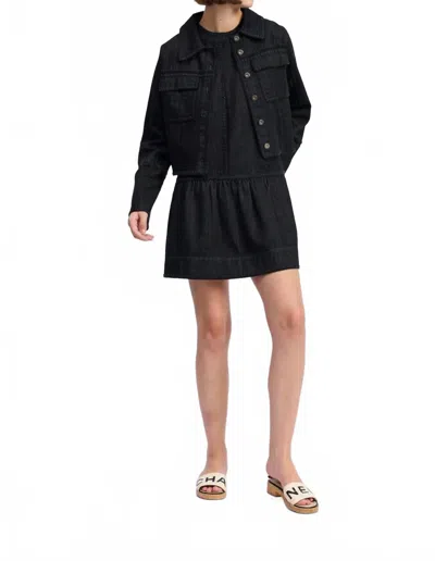 En Saison Embroidered Denim Jacket In Black
