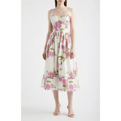En Saison Esther Floral Print Sleeveless Midi Dress In Multi
