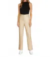 En Saison Faux Leather Pants In Ecru In White
