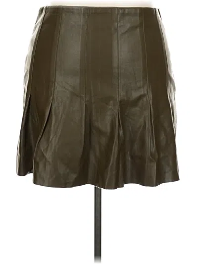En Saison Faux Leather Skirt In Brown