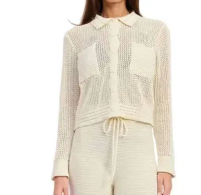 En Saison Faye Embroidered Top In Natural In Neutral