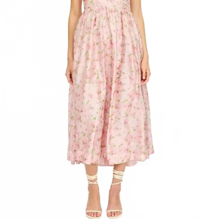 En Saison Floral Chiffon Midi Dress In Pink