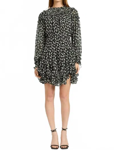 En Saison Genevieve Chiffon Mini Dress In Black