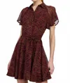 En Saison Giavanna Mini Dress In Burgundy Multi In Multi