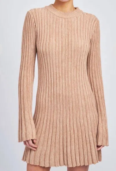 En Saison Glitter Mini Dress In Rose Gold