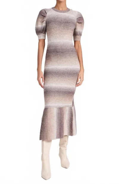 En Saison Greer Sweater Maxi Dress In Brown Ombre In Gray