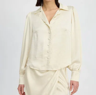En Saison Greta Top In White In Neutral