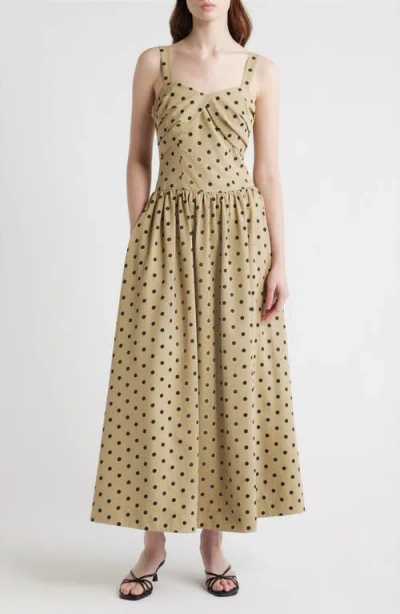 En Saison Hadley Dot Sleeveless Maxi Dress In Green