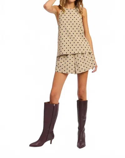 En Saison Hadley Shorts In Brown Dots In Gray