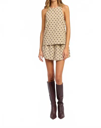 En Saison Hadley Tunic Top In Brown Dots In Multi