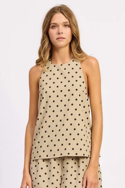En Saison Hadley Tunic Top In Tan/black In Neutral