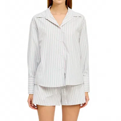 En Saison Haisley Stripe Fitted Shirt In Pink/ Green