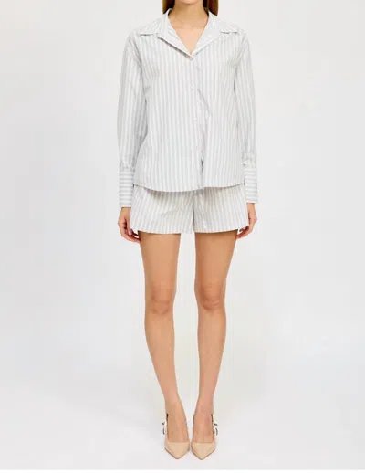 En Saison Haisley Stripe Fitted Shirt In White