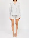 En Saison Haisley Stripe Shirt In Green In White